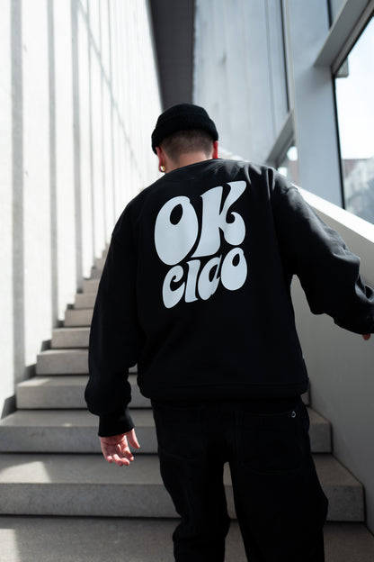 Ok Ciao Sweater schwarz print weiß unisex