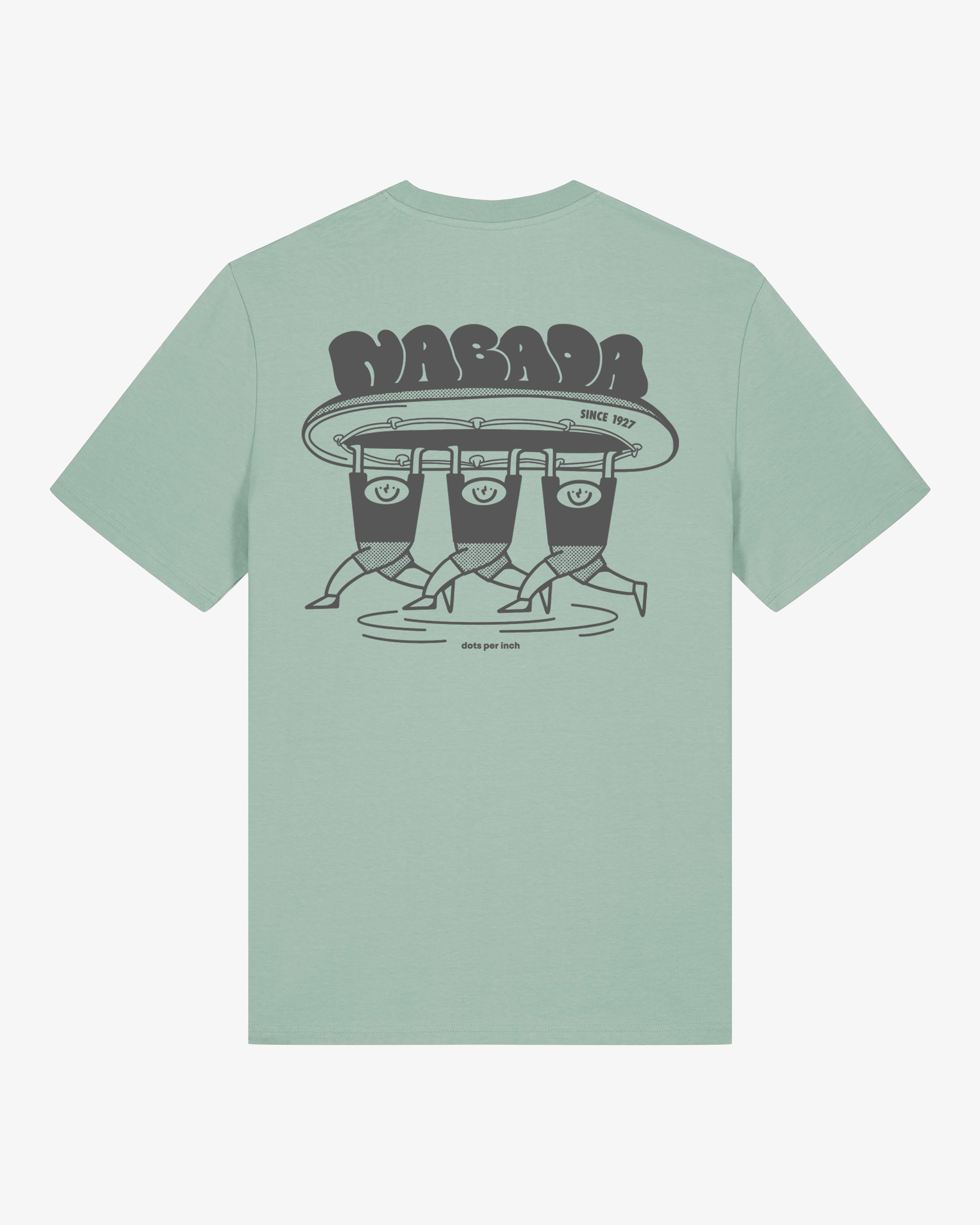 mintgruenes Shirt mit Print "Nabada", unisex, Rückenansicht