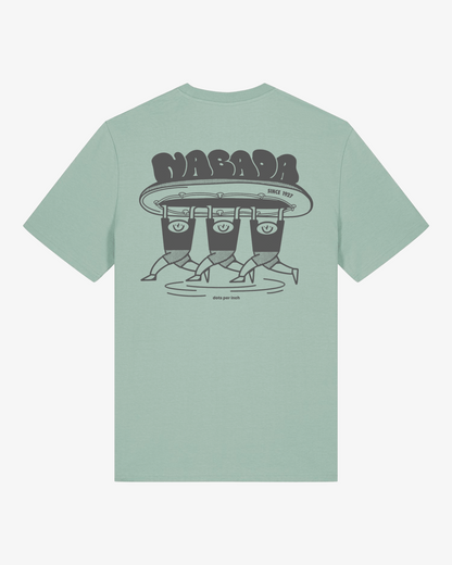 mintgruenes Shirt mit Print "Nabada", unisex, Rückenansicht